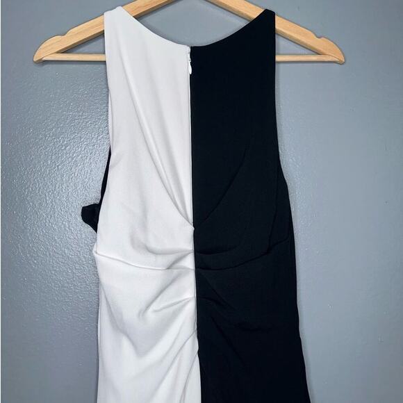 Talbot Runhof Two Tone Ruffle Column Maxi Gown Black White Size 6 NWT - Picture 7 of 14